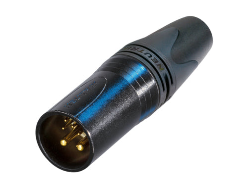 10 Pin Black Male Inline XLR with Gold Contacts - NC10MXX-14-B